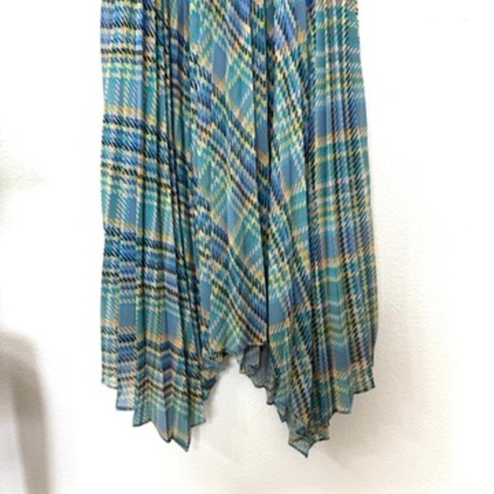 RAMY BROOK Harla Dress Blue Multicolor Pleated Boho Puff Sleeve Fairycore NWT S - Picture 8 of 11